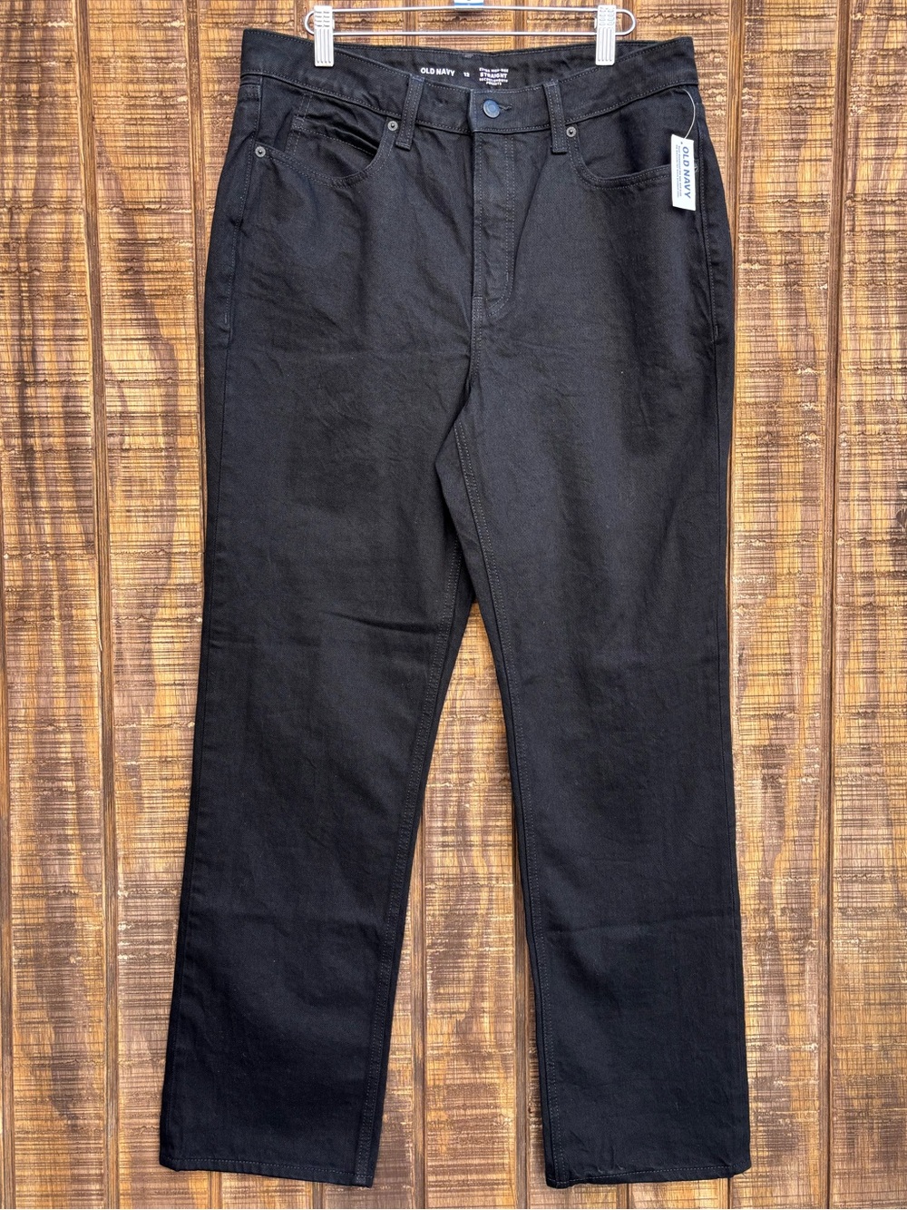 NWTS Old Navy Black Extra High Rise Straight Jeans